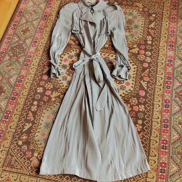 *NWT* BCBG MaxAzria “Celina” Draped Kelly Green Belted Trench Coat XXS - Picture 5 of 15